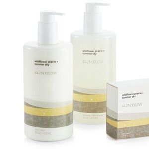 NWT CRATE & BARREL Wildflower Prarie x Summer Sky  Scented Hand/ Body Lotion